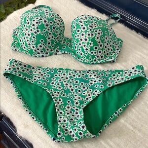 Old Navy Green Floral Bikini